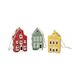 Hanger, porselein, trapgevelhuisje, rood