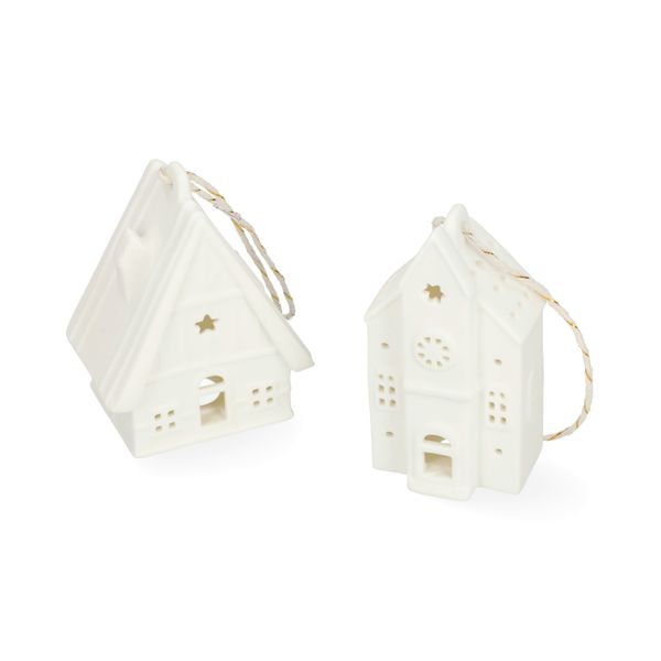 Hanger, porselein, kerk, wit