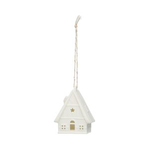 Hanger, porselein, vakwerkhuis, wit