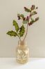 Vase, Steingut, Blume, hellbraun, Ø9 x 15 cm
