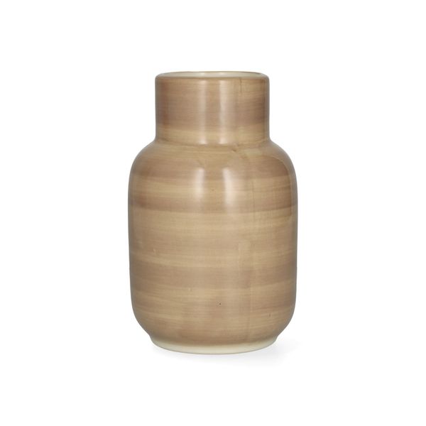 Vase, grès, fleur, marron clair, Ø 9 x 15 cm
