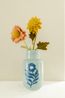 Vase, grès, fleur, bleu, Ø 11 x 20 cm