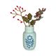 Vase, grès, fleur, bleu, Ø 11 x 20 cm
