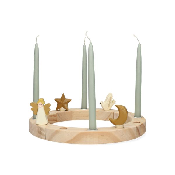 Stekers voor jaarring, hout, kerst, set van 4