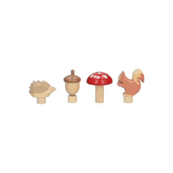 Stekers voor jaarring, hout, herfst, set van 4