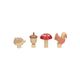 Stekers voor jaarring, hout, herfst, set van 4