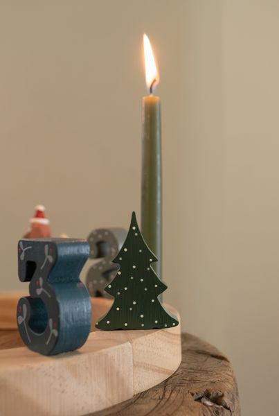 Stekers voor jaarring, hout, kerstmis, set van 4