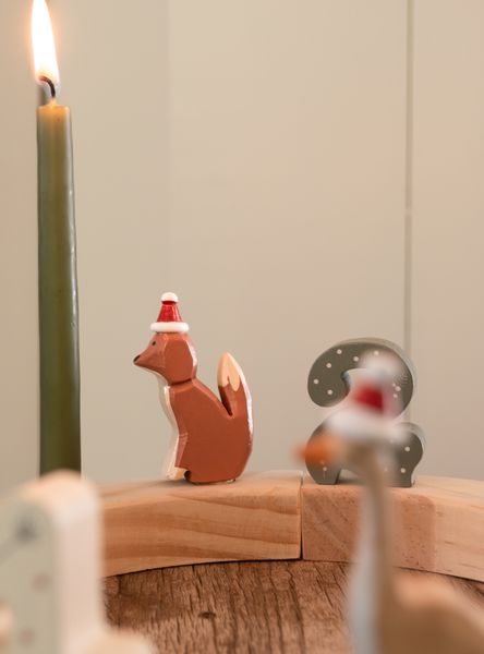 Stekers voor jaarring, hout, kerstmis, set van 4