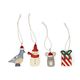 Hangers, hout, set van 4 (duif,muis,cadeau en sneeuwpop)
