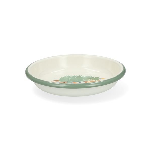 Diep bord, emaille, dieren met kerstboom, Ø14 cm