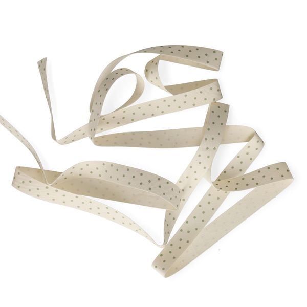 Lint, katoen, groene stip, 15 mm x 5m