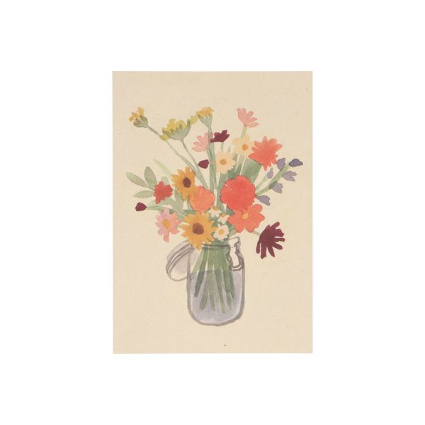 Carte, fleurs dans un bocal Weck