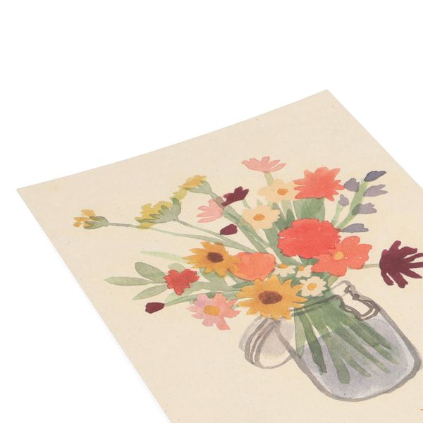 Kaart, bloemen in weckpot