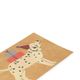 Kaart, dalmatiër met feesthoed en cadeau