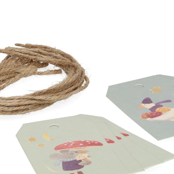 Cadeaulabels met bosvondsten, papier, 10 stuks