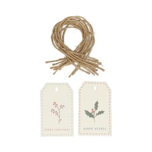 Étiquettes cadeau, brindilles de Noël, papier, 10 unités Étiquettes cadeau, brindilles de Noël, papier, 10 unités