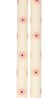Dinerkaarsen, roze bloemen, 25 cm, set van 2