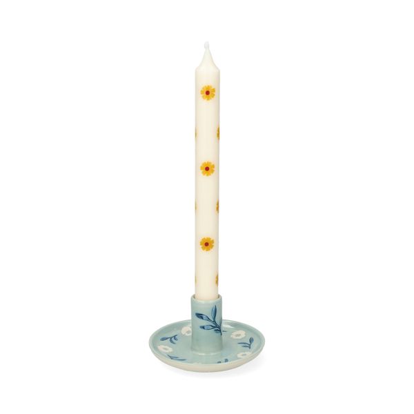 Dinerkaars, gele bloemen, 25 cm, set van 2