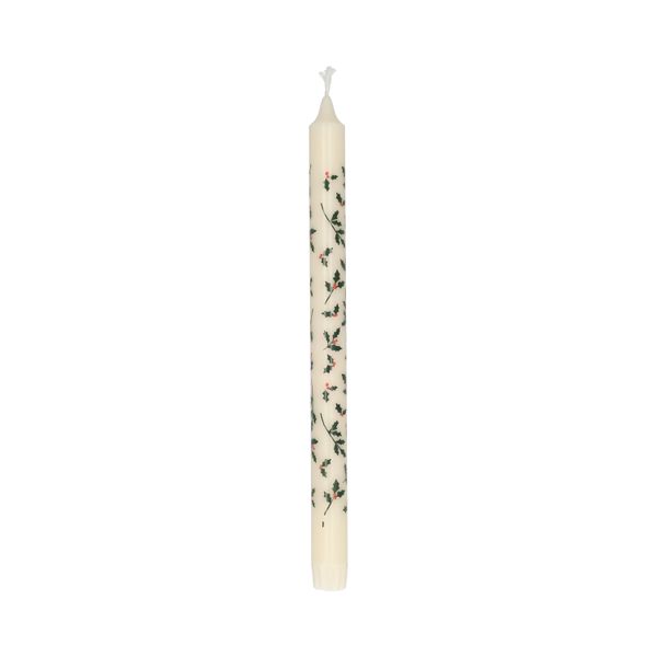 Bougie de l'Avent, houx, Ø2,2 x 30 cm