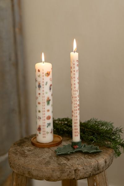 Bougie de l'Avent, baies, Ø2,2 x 30 cm