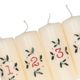 Adventskaarsen met hulst, set van 4, Ø4 x 10 cm