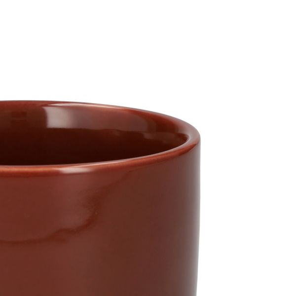 Ikebana schaal, porselein, roodbruin, Ø10 cm