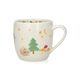 Mok, steengoed, dieren in een kerstbos, Ø8.5 cm