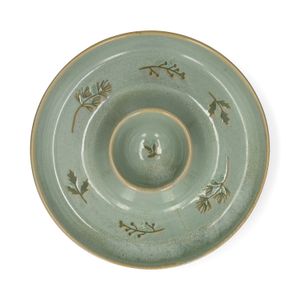 Coupelle pour trempette, grès réactif, vert, Ø24 cm