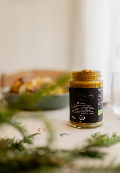 Mosterd balsamico en sinaasappel, biologisch, 195 gram