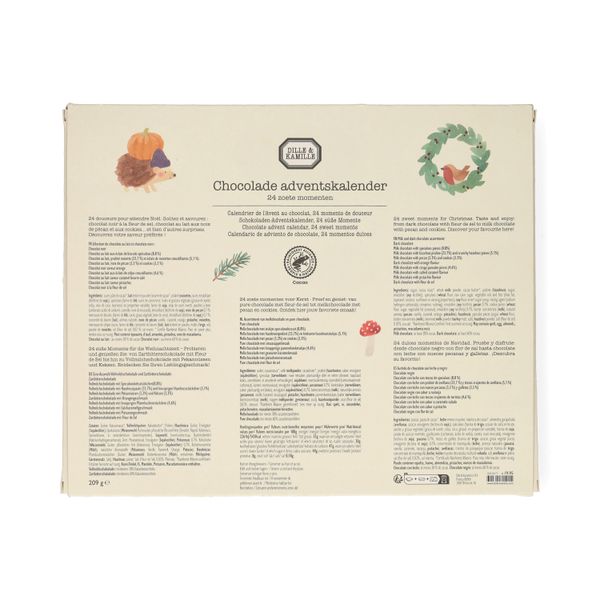Adventskalender, chocolade, 209 gram