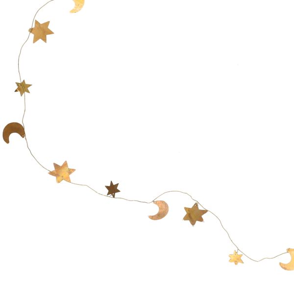 Slinger, brass, ster en maan, 150 cm