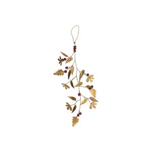 Hanger met kraaltjes en blaadjes, brass, 25 cm