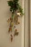Hanger met kraaltjes en blaadjes, brass, 25 cm