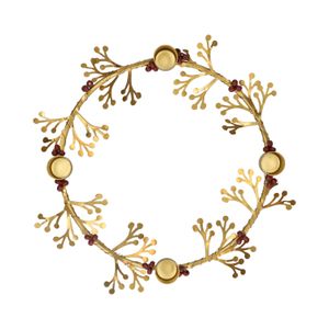 Adventskerzenhalter, Messing, Beeren und Zweige, Ø20 cm