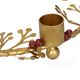 Krans kandelaar, brass, kralen en takjes, Ø20 cm