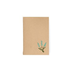 Heft, Kraftpapier, gestickter Lavendel, A6