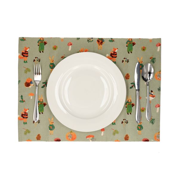 Placemat, recycled katoen, bosvondsten, 35 x 50 cm