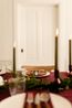 Nappe brodée, coton bio GOTS, brindilles, bordeaux, 145 x 350 cm