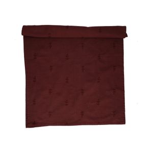 Chemin de table brodé, coton bio GOTS,  bordeaux, brindilles, 50 x 145 cm