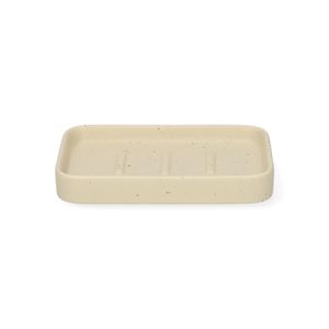 Porte-savon, céramique, beige moucheté, 13,4 cm x 9,4 cm