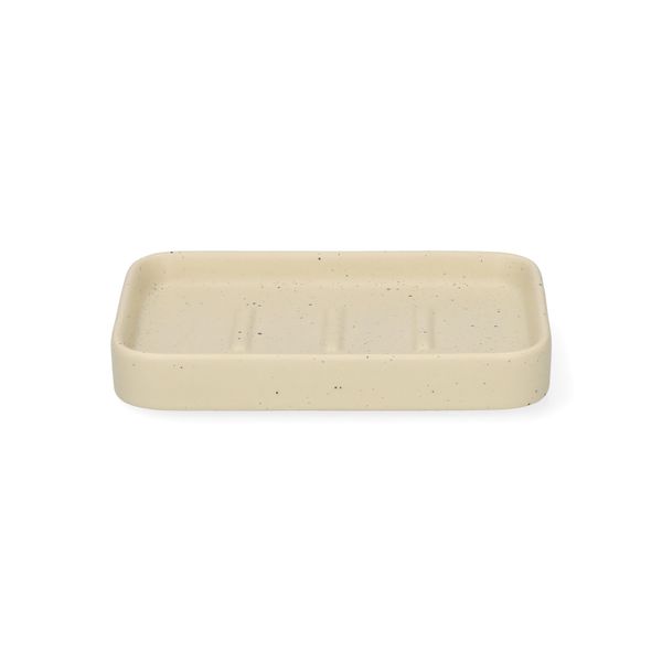 Zeepschaaltje, keramiek, beige spikkel, 13,4 cm x 9,4 cm