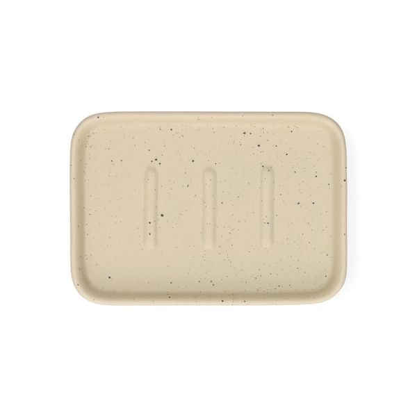 Zeepschaaltje, keramiek, beige spikkel, 13,4 cm x 9,4 cm