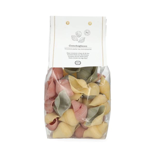 Pasta schelpen Conchiglioni tricolore, biologisch, 500 gram