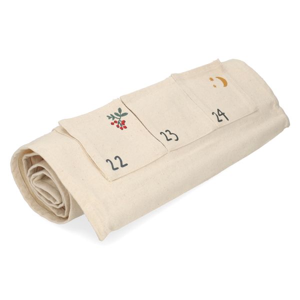 Adventskalender, ongebleekt bio-katoen, bosvondsten