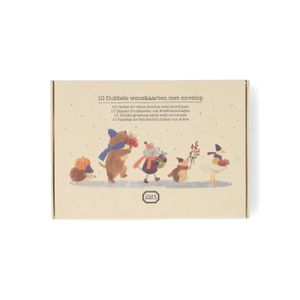 Cartes de Noël avec enveloppe, papier, trésors de la forêt, 10 unités