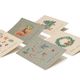 Cartes de Noël avec enveloppe, papier, brindilles de Noël, 10 unités