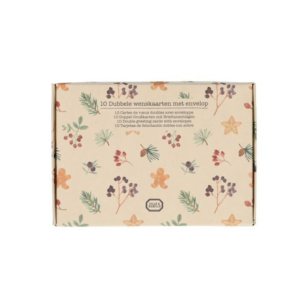 Cartes de Noël avec enveloppe, papier, brindilles de Noël, 10 unités