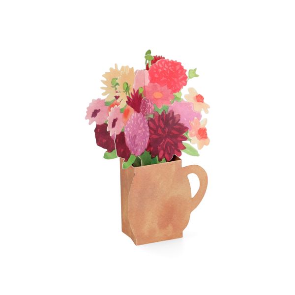Carte 3D avec enveloppe, dahlias