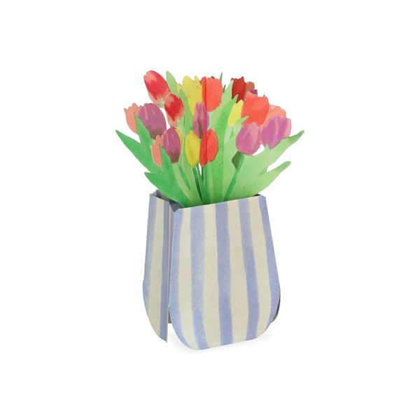 Carte 3D avec enveloppe, tulipes