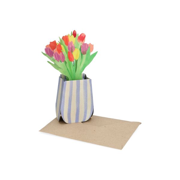 Kaart 3D met envelop, tulpen